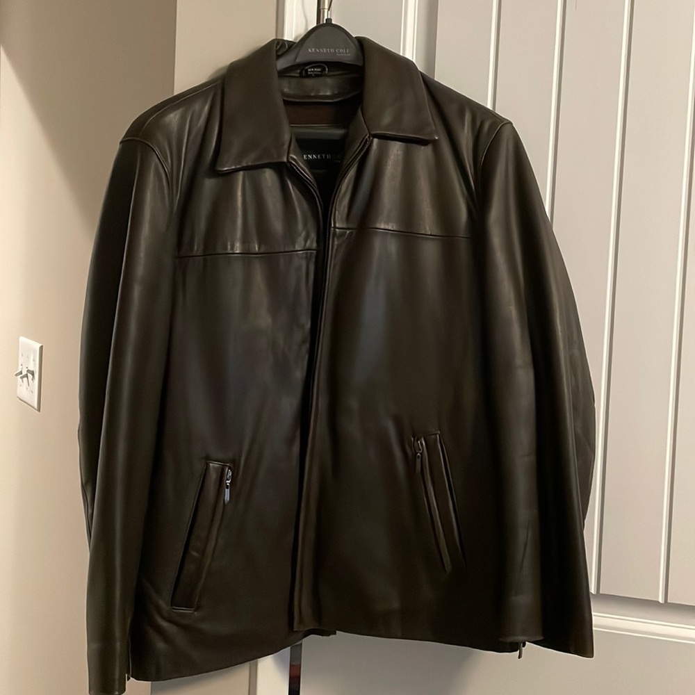 Mens Kenneth Cole Leather Jacket Size Large